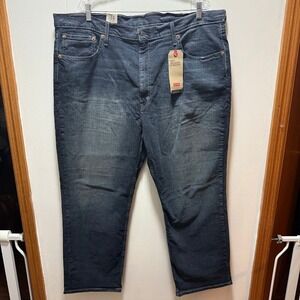 Levis 559 Relaxed Straight Jeans Mens 44x30 Dark Wash Blue Stretch Denim NEW